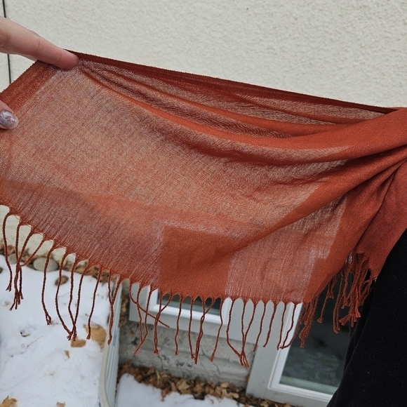 dark orange pashmina wrap shawl scarf - Picture 2 of 2